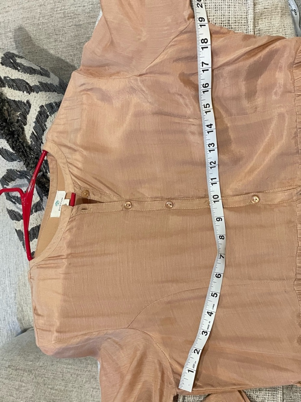 Light Peach Button-Front Dress